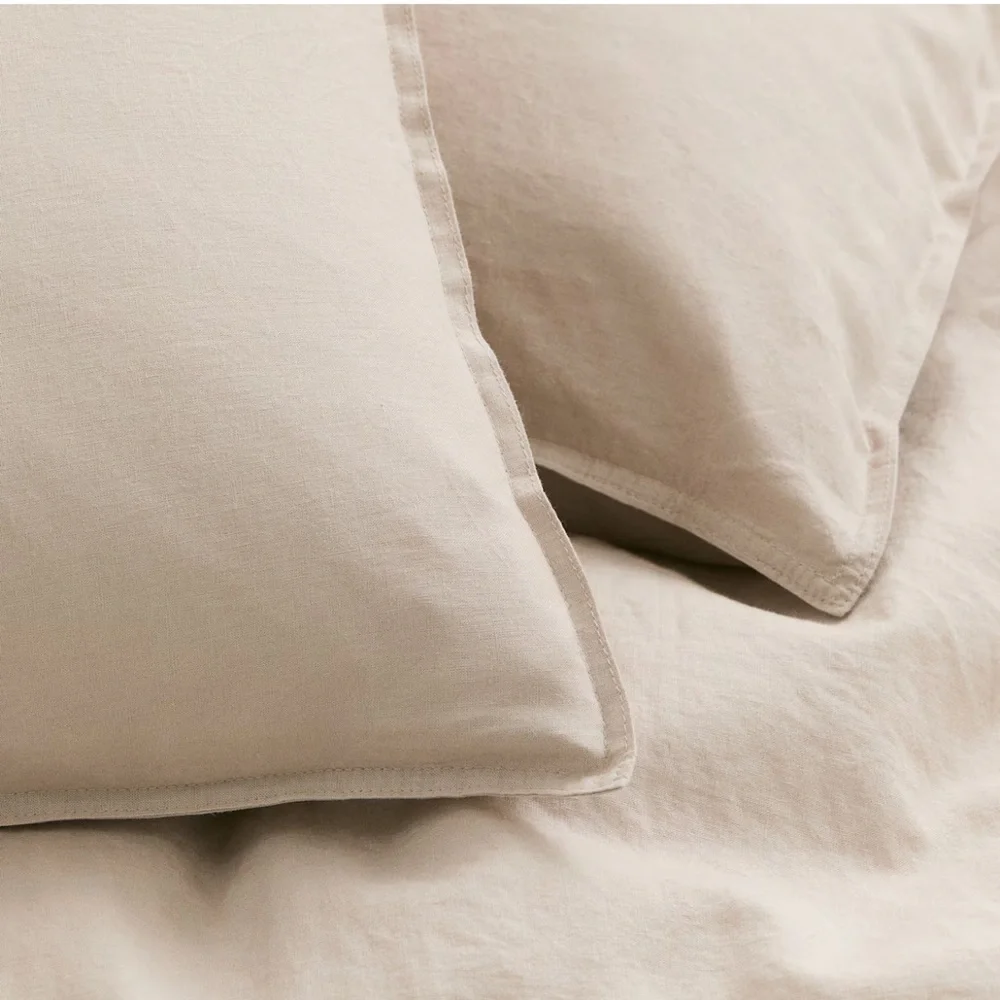 LINEN-BLEND/QUEEN DUVET COVER SET‎